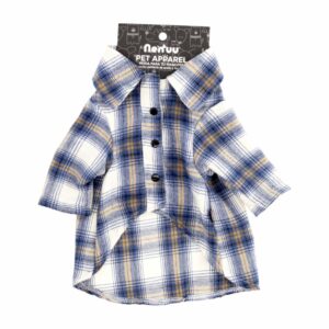 Camisa Leñadora Para Mascota Macho Color Azul MR. & MRS. Talla Grande