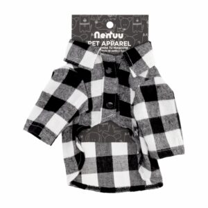 Camisa Leñadora Para Mascota Macho Color Negro MR. & MRS. Talla Extra Pequeño