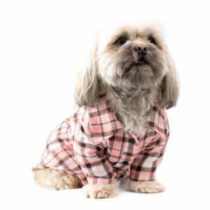 Camisa Leñadora Para Mascota Hembra Color Rosa MR. & MRS. Talla Pequeño