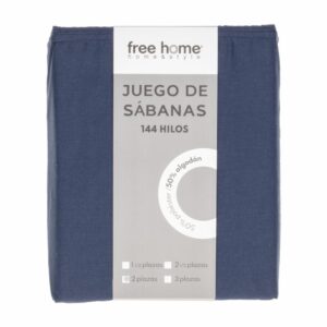 Juego De Sábanas Polialgodón Azul Noche ZIBA HOME