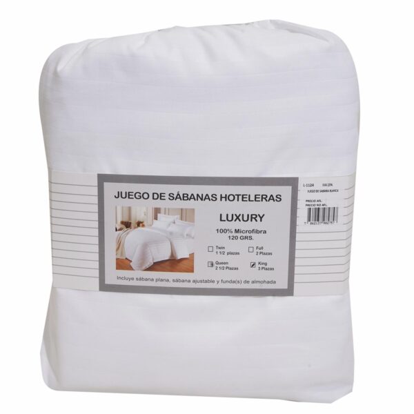 Juego De Sábanas Gris Medio LUXURY - Imagen 9