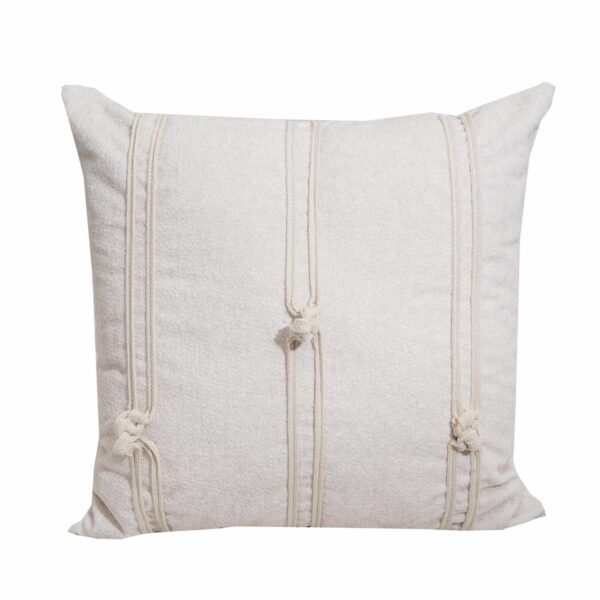 Cojín Con Cierre Y Relleno Beige Cordón Líneas POMAROSA 45 X 45 Cm