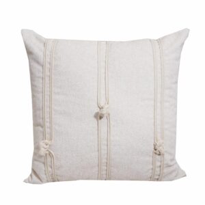 Cojín Con Cierre Y Relleno Beige Cordón Líneas POMAROSA 45 X 45 Cm