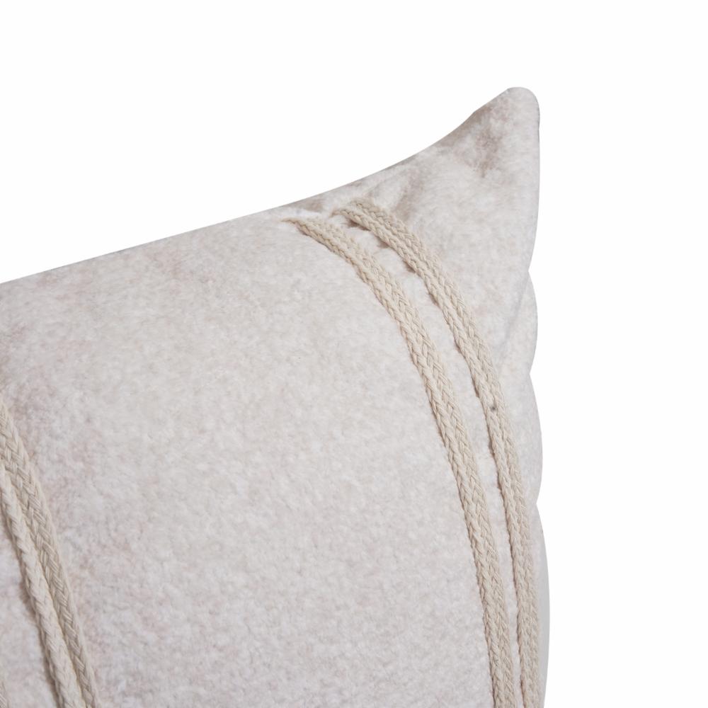 Cojín Con Cierre Y Relleno Beige Cordón Líneas POMAROSA 45 X 45 Cm - Imagen 3