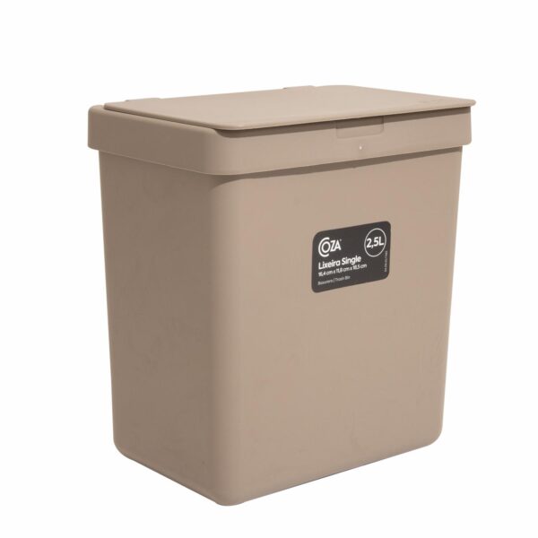 Basurero Single Warm Gray COZZA 2.5 Litros