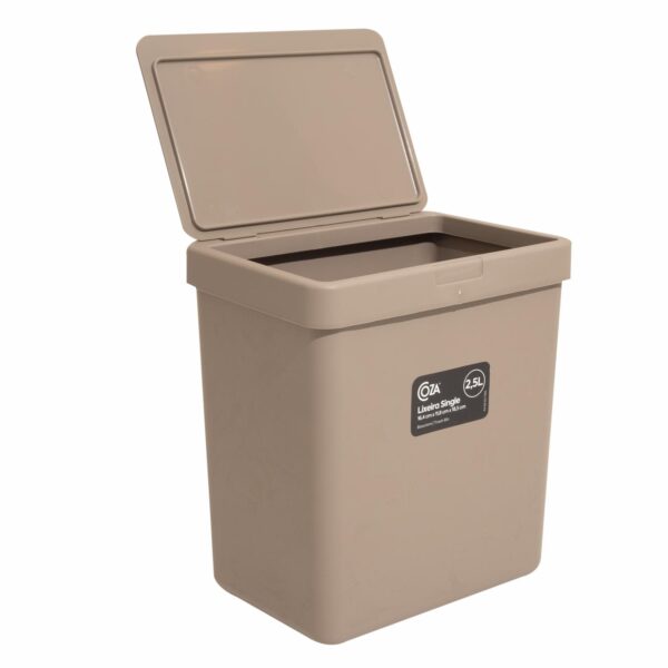 Basurero Single Warm Gray COZZA 2.5 Litros - Imagen 2