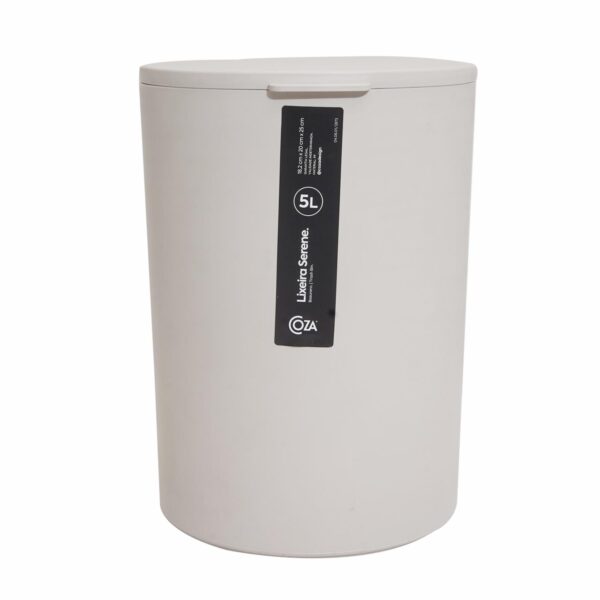 Basurero Con Tapa Light Gray COZZA 5 Litros