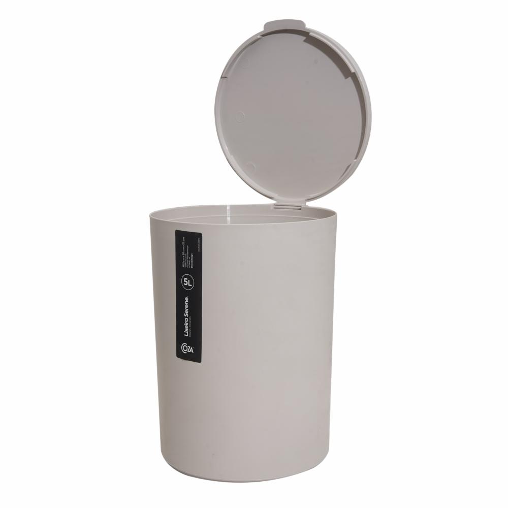 Basurero Con Tapa Light Gray COZA 5 Litros - Imagen 2