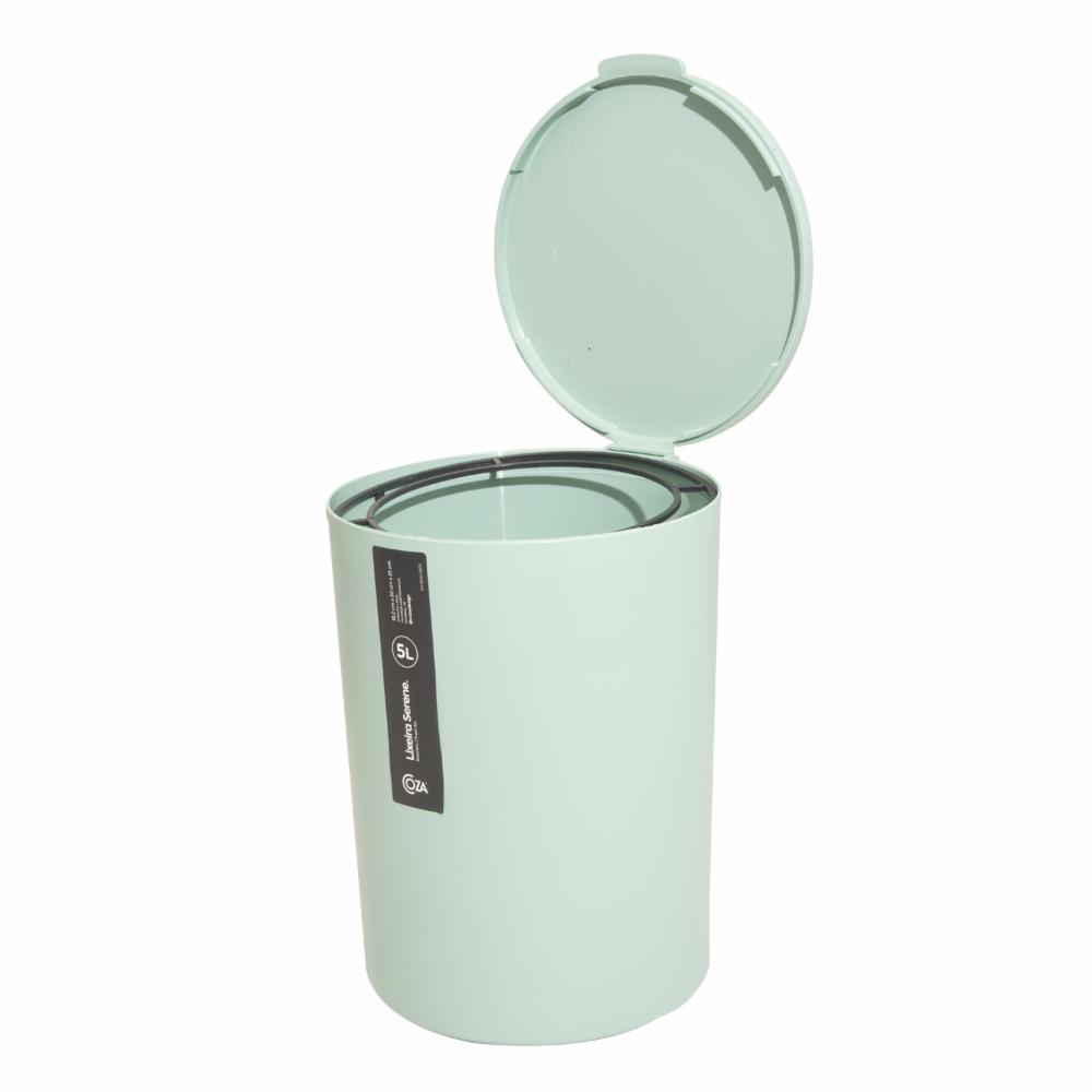 Basurero Con Tapa Verde Jade COZA 5 Litros - Imagen 2