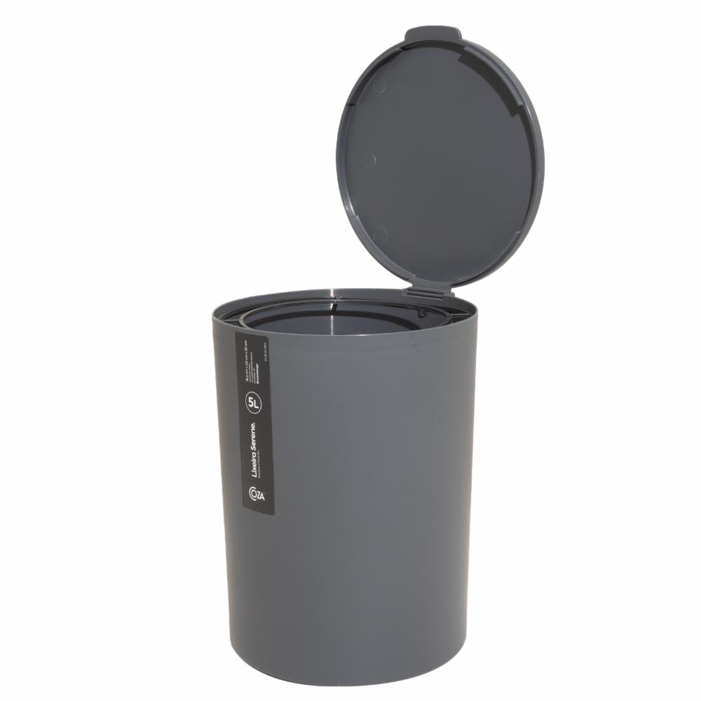 Basurero Con Tapa Plomo COZA 5 Litros - Imagen 2