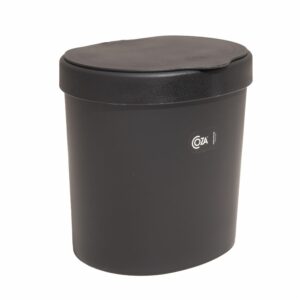 Basurero Plástico Con Tapa Negro COZZA 2.5 Litros