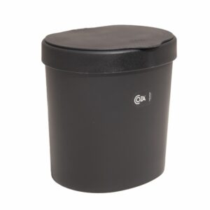 Basurero Plástico Con Tapa Negro COZA 2.5 Litros