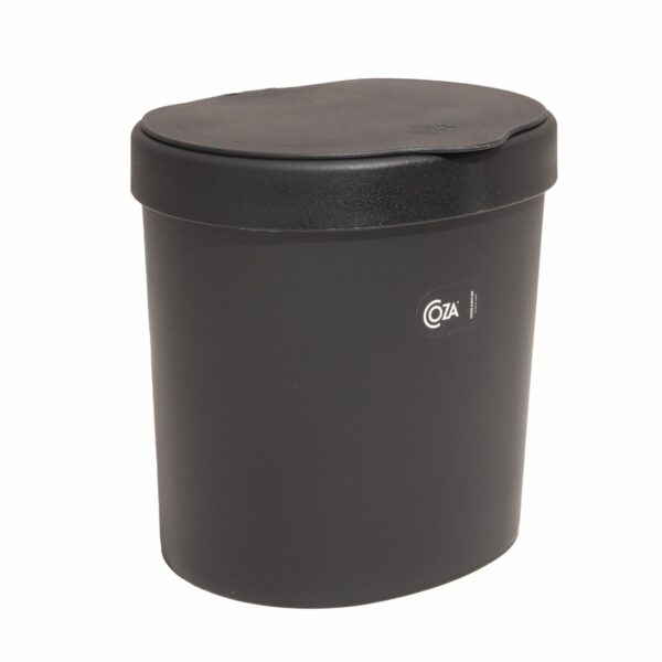 Basurero Plástico Con Tapa Negro COZZA 2.5 Litros