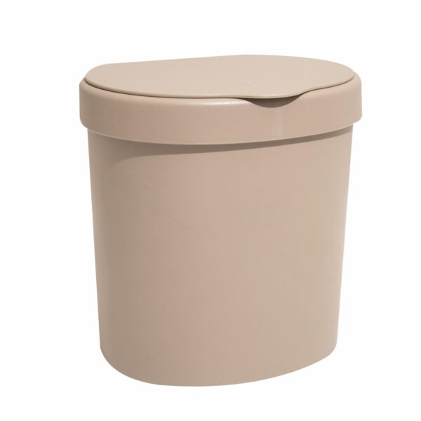Basurero Plástico Con Tapa Warm Gray COZZA 2.5 Litros