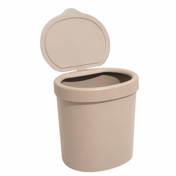Basurero Plástico Con Tapa Warm Gray COZZA 2.5 Litros - Imagen 2