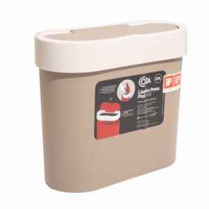Basurero Con Botón Light Gray COZZA 2.8 Litros