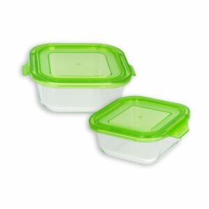 Set De Refractarios Cuadrados Con Tapa DELIGHT KING 2 Piezas