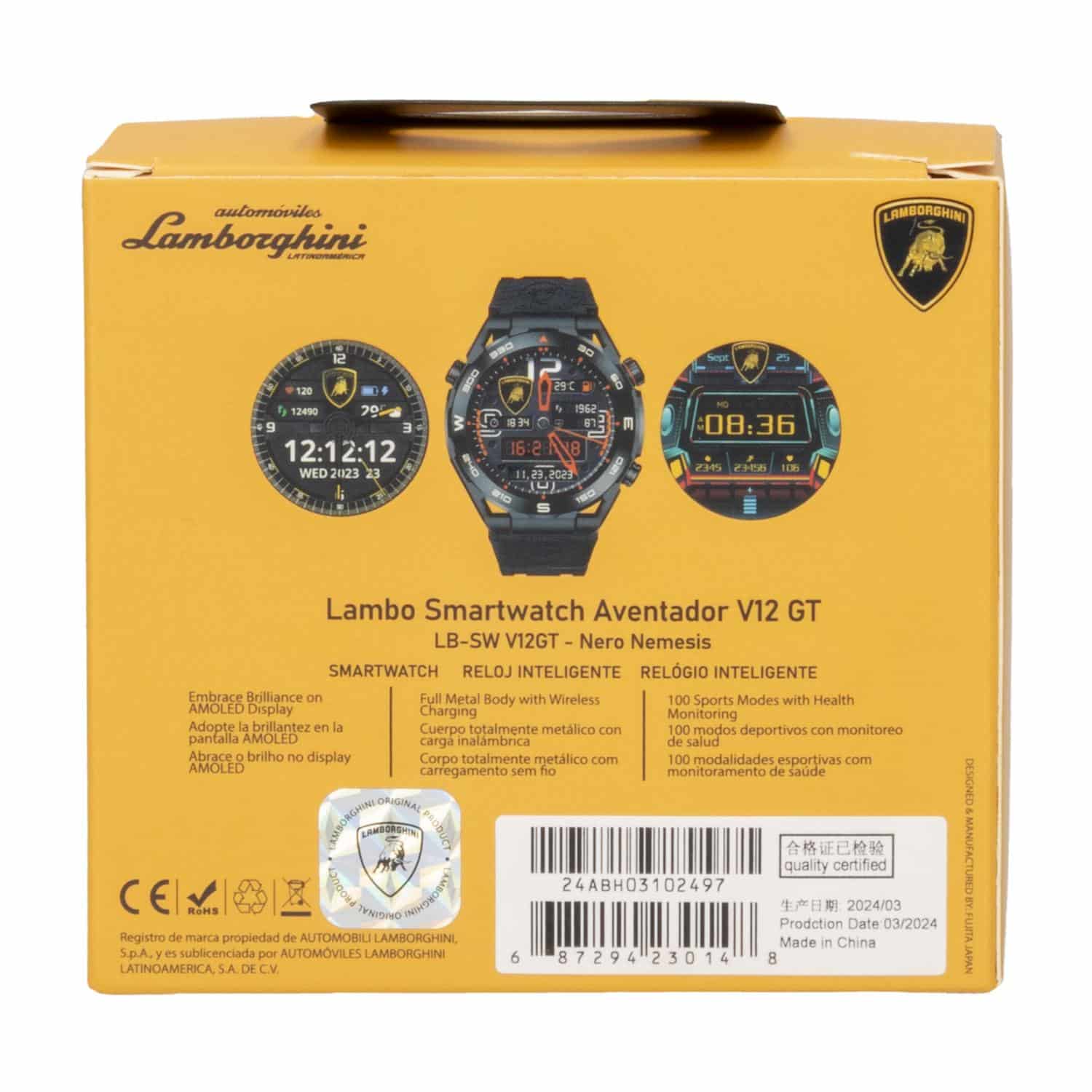 Smartwatch Aventador LB-SW V12GT LAMBORGHINI Pantalla 1,43" - Imagen 4