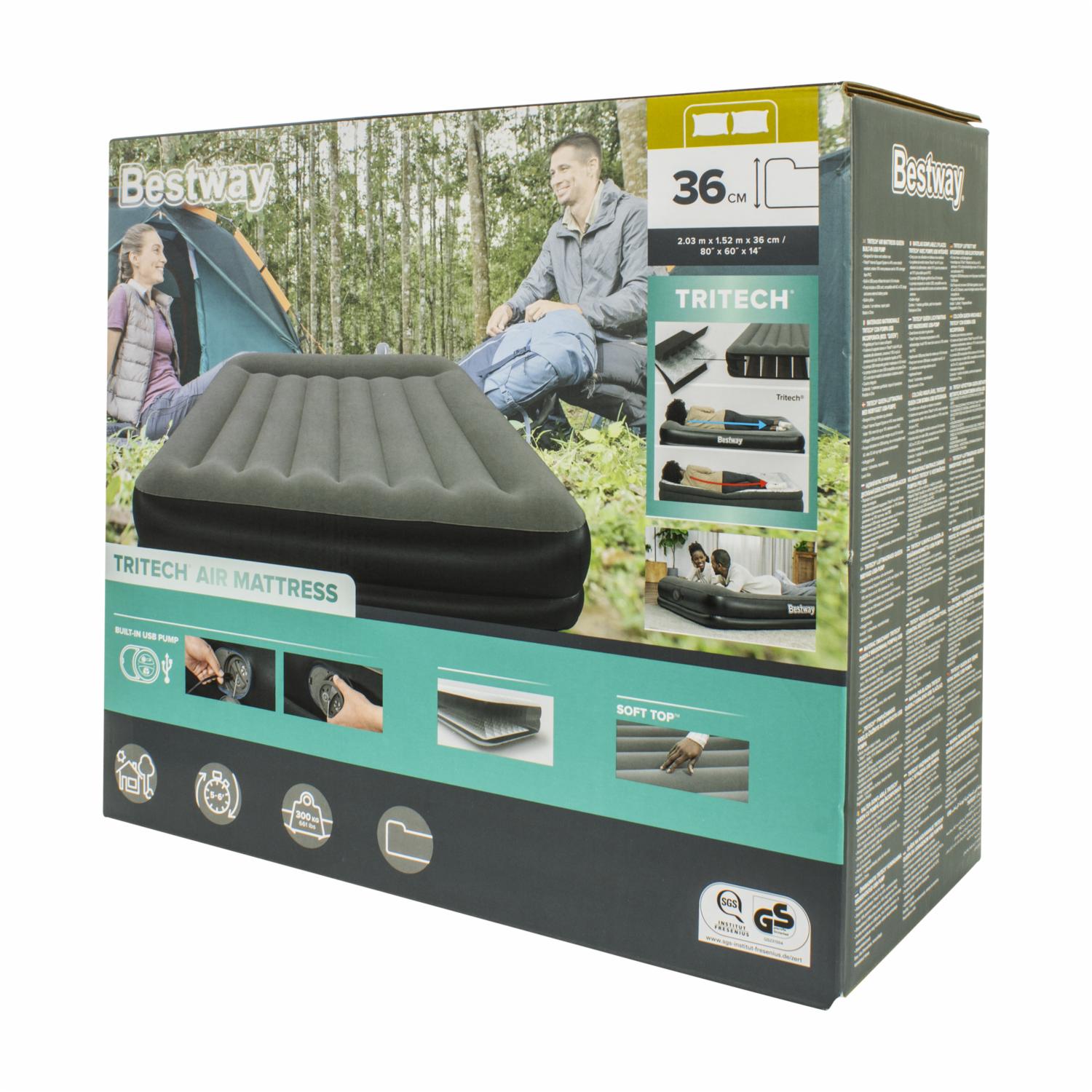 Colchón De Aire Con Bomba Usb BESTWAY Queen - Imagen 2