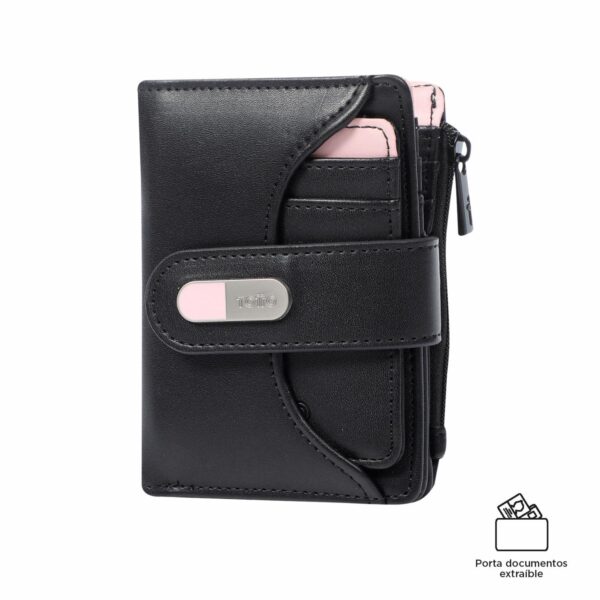 Billetera De Mujer Negro TOTTO Dull S - Imagen 4
