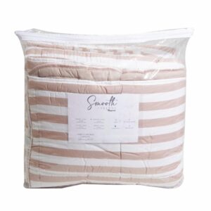 Edredón Smooth  Stripe Taupe NOPERTI 2 Plazas
