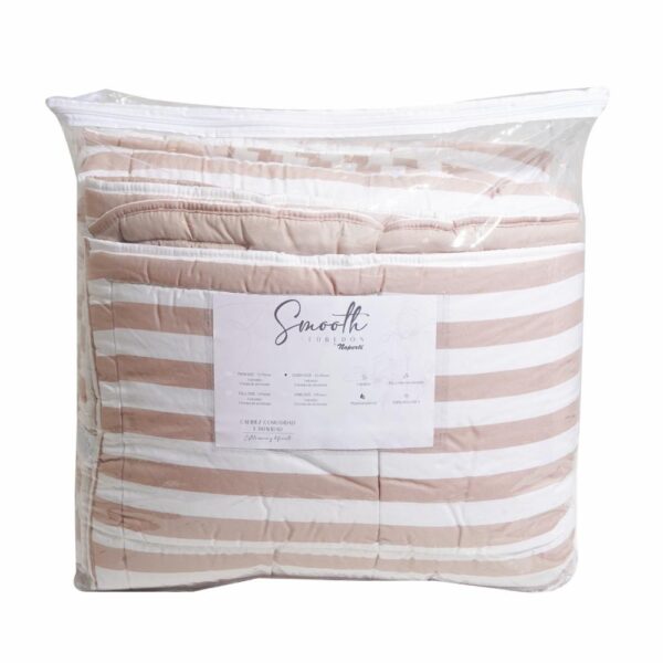 Edredón Smooth  Stripe Taupe NOPERTI 2 Plazas