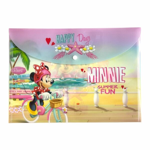 Sobre Porta Documento Diseño Minnie Con Broche REX A4
