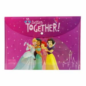 Sobre Porta Documento Diseño Princesas Con Broche REX PLASTICS A4