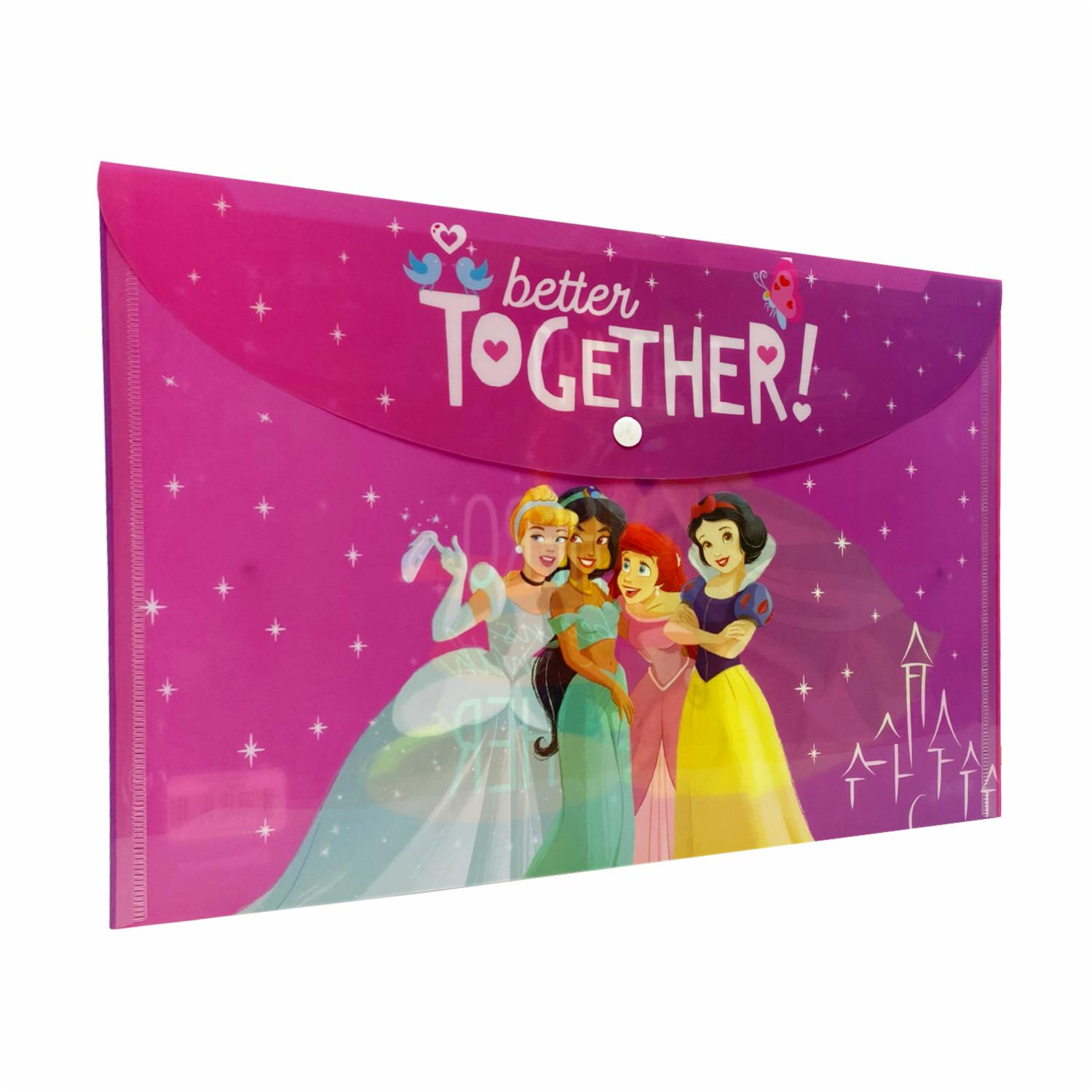 Sobre Porta Documento Diseño Princesas Con Broche REX PLASTICS A4 - Imagen 3