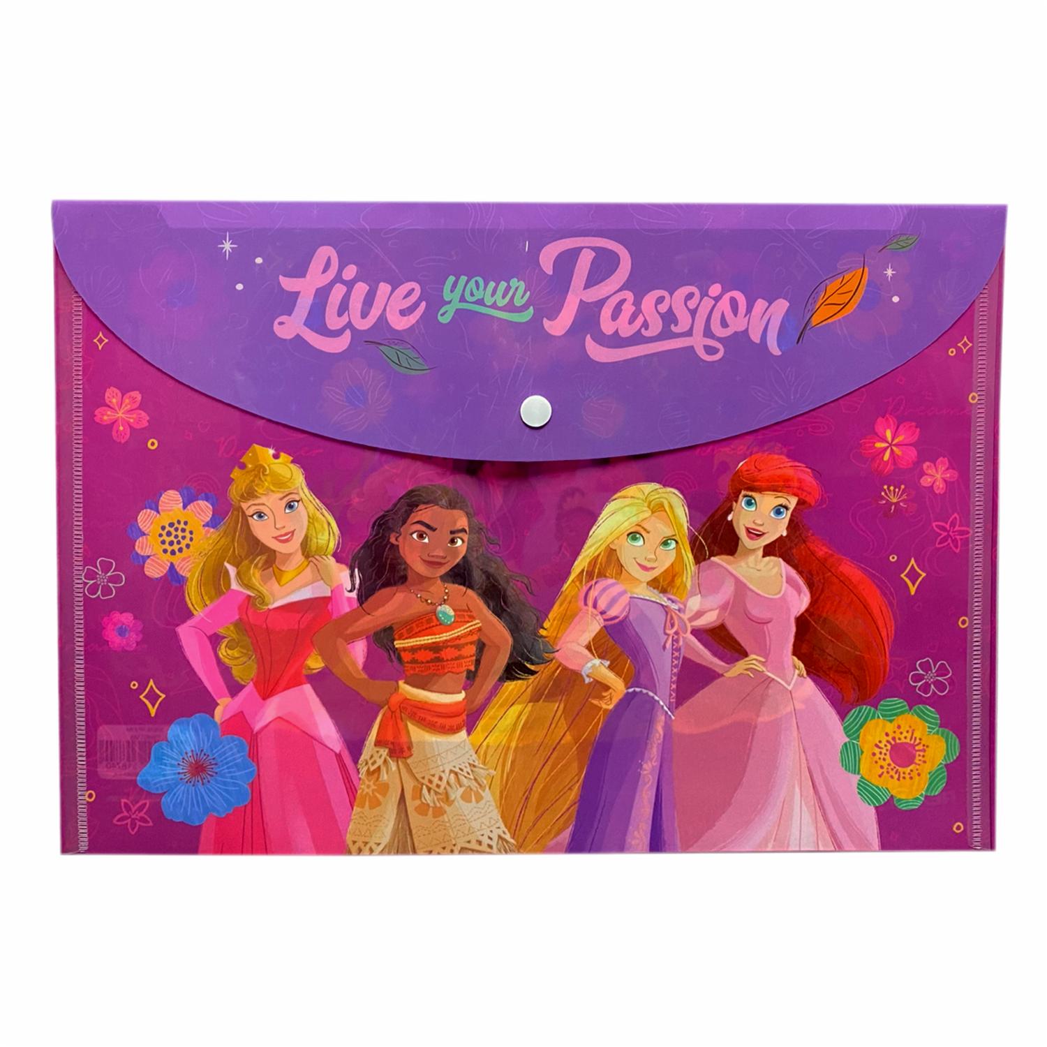 Sobre Porta Documento Diseño Princesas Con Broche REX PLASTICS A4 - Imagen 4