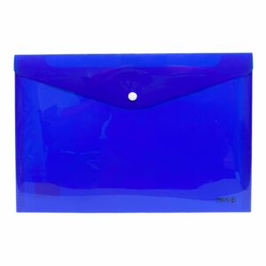 Sobre Porta Documento Azul Con Broche Plástico REX A4
