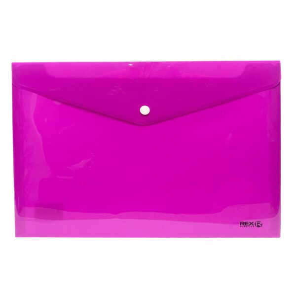Sobre Porta Documento Morado Con Broche Plástico REX PLASTICS A4