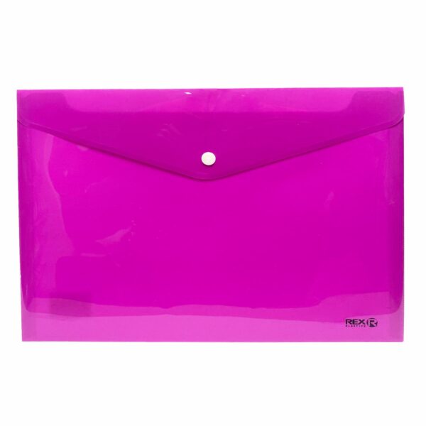 Sobre Porta Documento Morado Con Broche Plástico REX A4