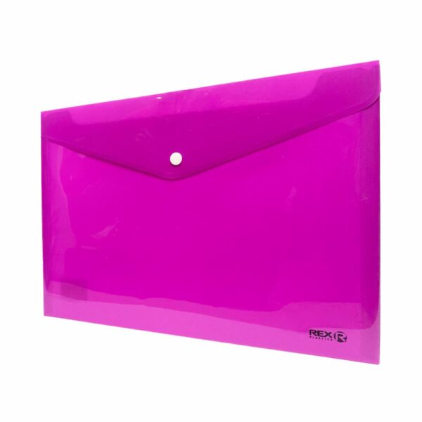 Sobre Porta Documento Morado Con Broche Plástico REX A4 - Imagen 2