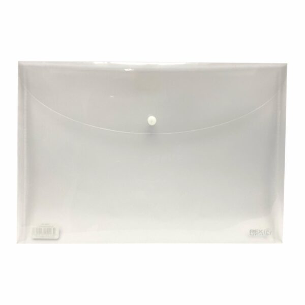 Sobre Porta Documento Transparente Con Broche Plástico REX A4