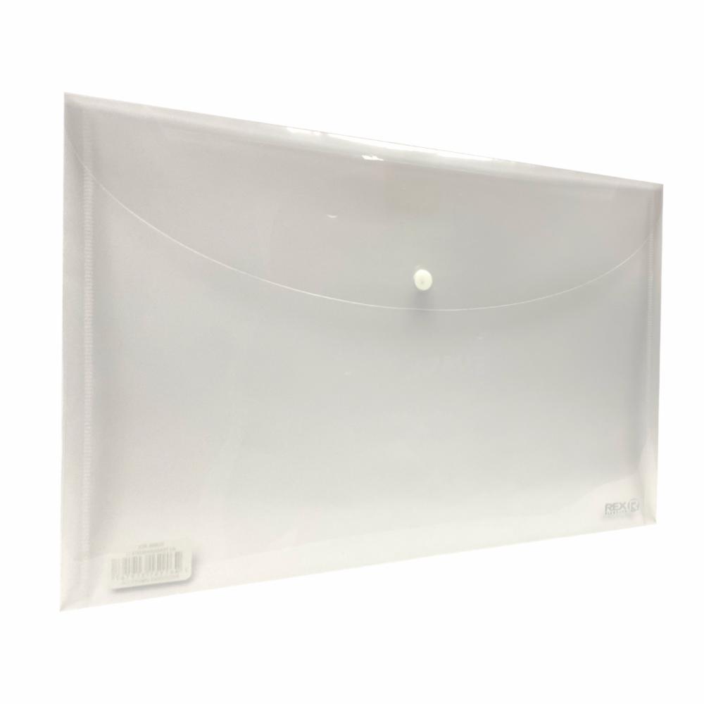 Sobre Porta Documento Transparente Con Broche Plástico REX PLASTICS A4 - Imagen 3