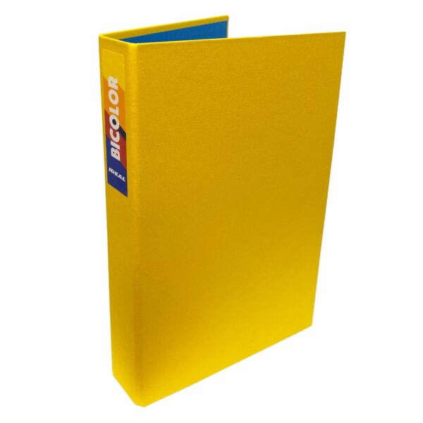 Carpeta 2 Argollas Bicolor Amarilla IDEAL A4 - Imagen 3