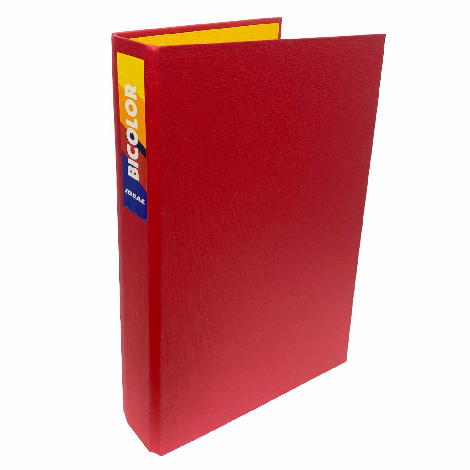 Carpeta 2 Argollas Bicolor Rojo IDEAL A4 - Imagen 3