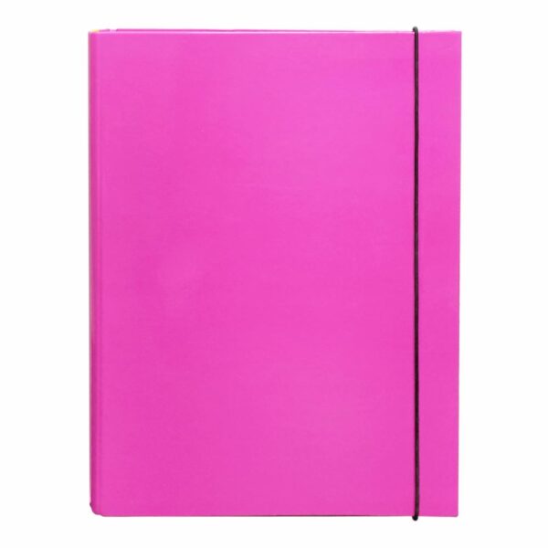 Carpeta 2 Argollas Bicolor Fucsia Con Elástico U. IDEAL A4