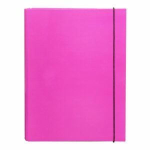 Carpeta 2 Argollas Bicolor Fucsia Con Elástico U. IDEAL A4