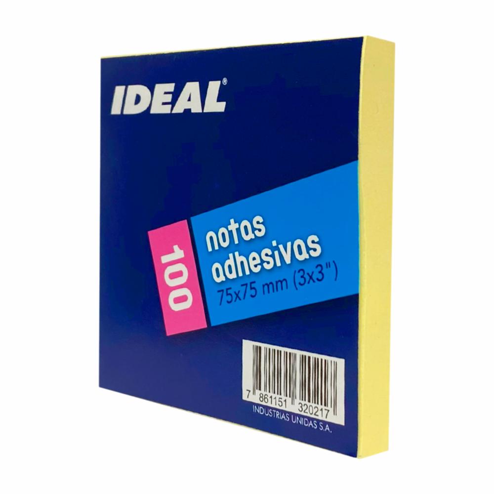 Notas Adhesivas 75X75 Mm Pastel Amarillo 100 Hojas IDEAL 75X75 MM - Imagen 2