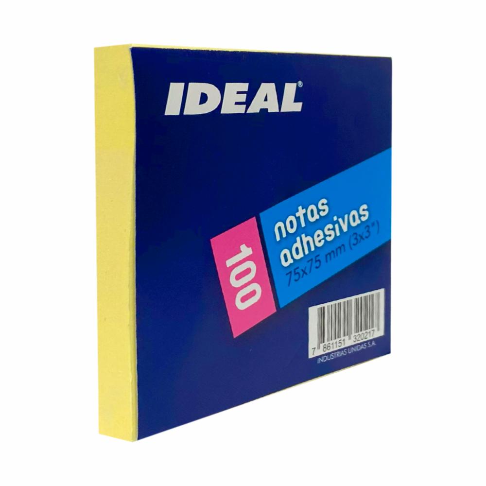 Notas Adhesivas 75X75 Mm Pastel Amarillo 100 Hojas IDEAL 75X75 MM - Imagen 3