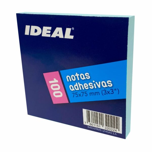 Notas Adhesivas 75X75 Mm Pastel Celeste 100 Hojas IDEAL 75X75 MM - Imagen 2