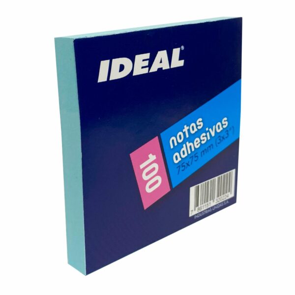 Notas Adhesivas 75X75 Mm Pastel Celeste 100 Hojas IDEAL 75X75 MM - Imagen 3