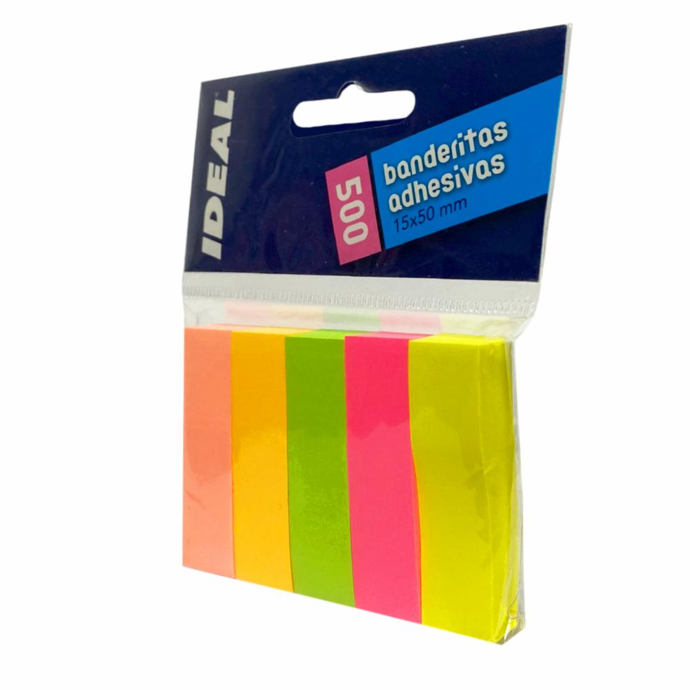 Banderitas Adhesivas Neón Surtido 500 Hojas IDEAL 15X50 MM - Imagen 2