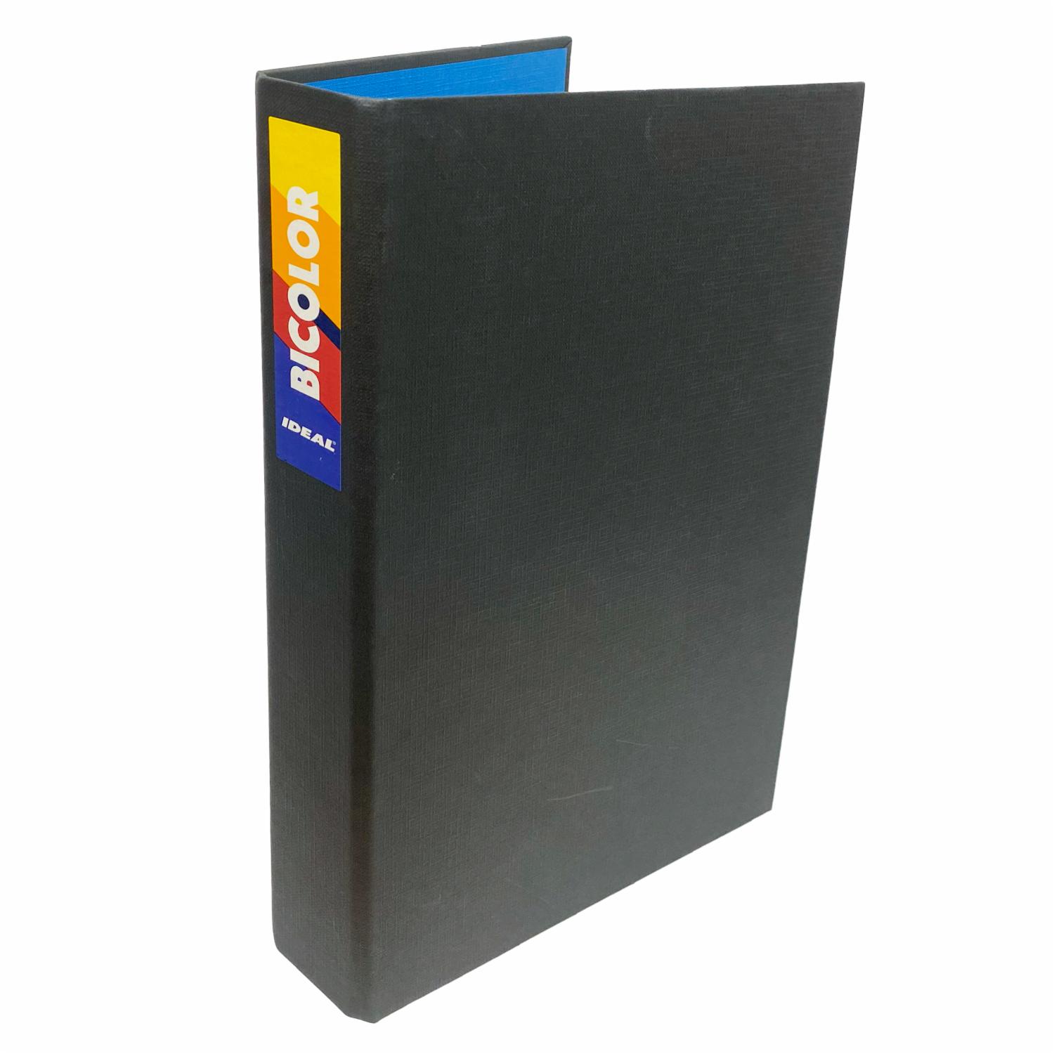 Carpeta 2 Argollas Bicolor Negro IDEAL A4 - Imagen 3