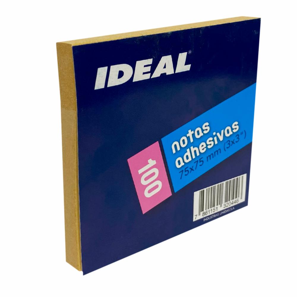 Notas Adhesivas Kraft 100 Hojas IDEAL 75X75 MM - Imagen 3