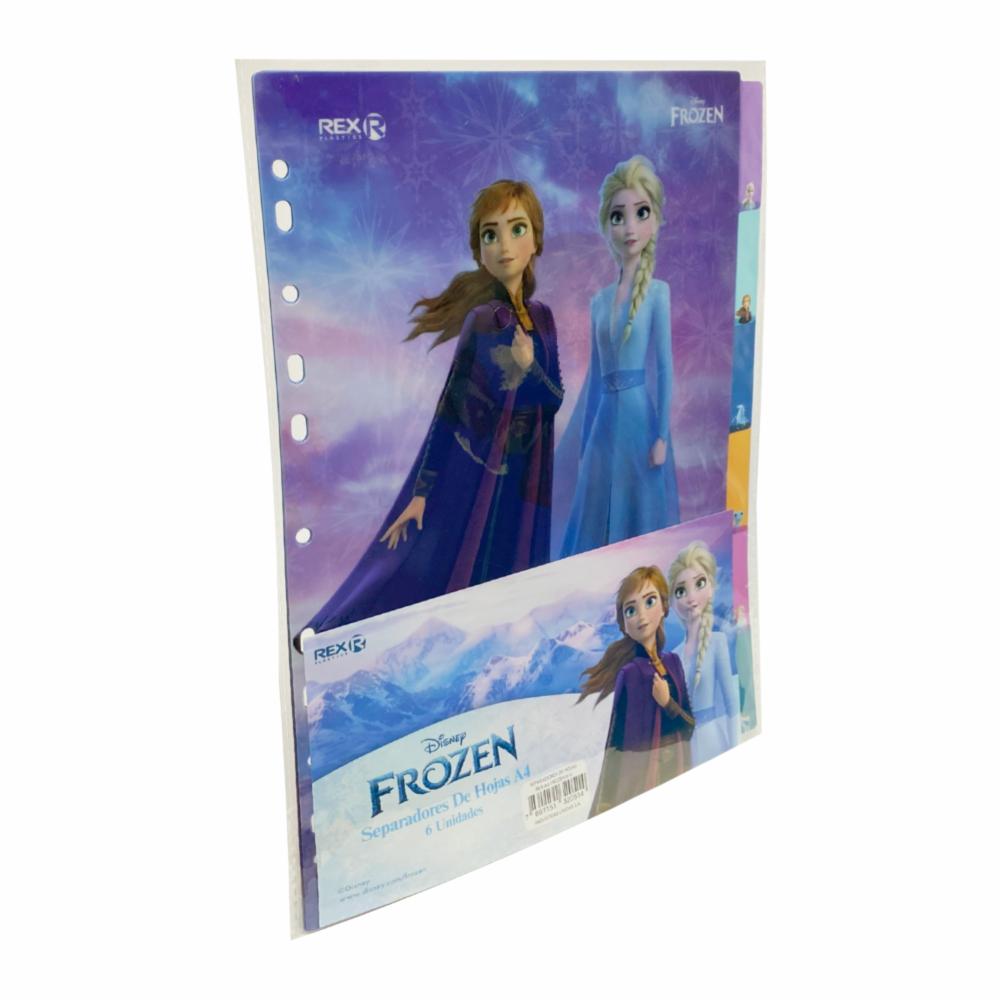 Separadores De Hojas Diseño Frozen 6 Unidades REX PLASTICS A4 - Imagen 2