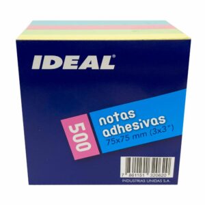 Notas Adhesivas Pastel Cubo 5 Colores IDEAL 500 Hojas