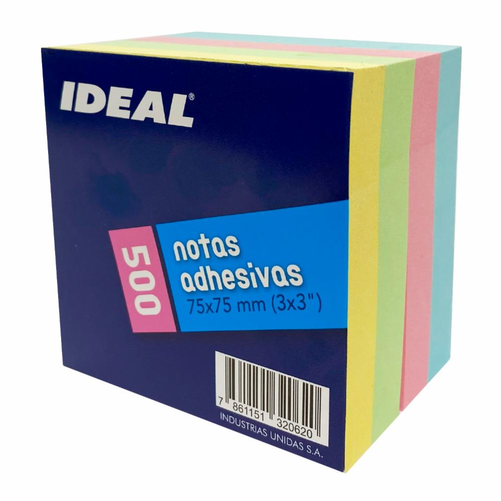 Notas Adhesivas Pastel Cubo 5 Colores IDEAL 500 Hojas - Imagen 2
